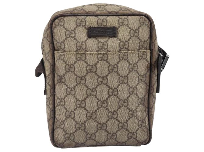 Borsa a Tracolla GUCCI GG Supreme PVC Beige Silver 122754 Auth hk4066 Argento - vista 2
