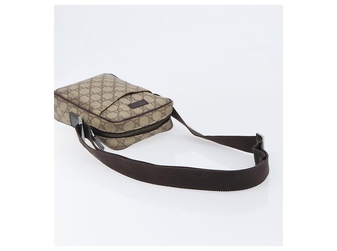 Borsa a Tracolla GUCCI GG Supreme PVC Beige Silver 122754 Auth hk4066 Argento - vista 7