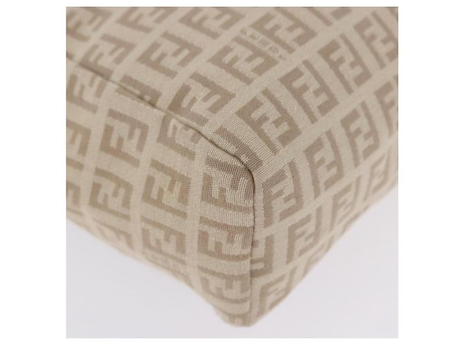 Pouch a mano FENDI Zucchino Canvas Beige Silver Auth ka5985A Argento - vista 11