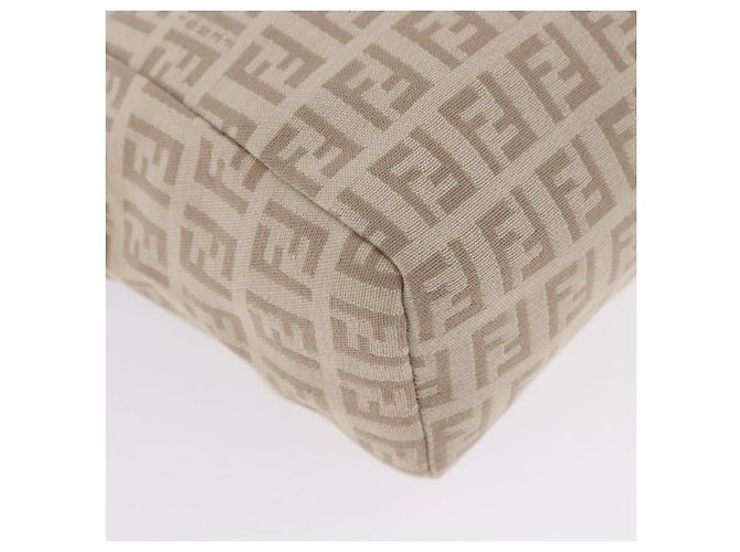 Pouch a mano FENDI Zucchino Canvas Beige Silver Auth ka5985A Argento - vista 13