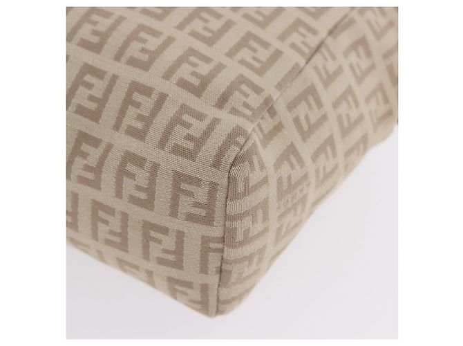Pouch a mano FENDI Zucchino Canvas Beige Silver Auth ka5985A Argento - vista 14