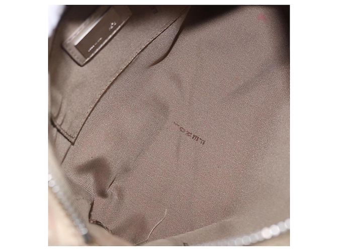 Pouch a mano FENDI Zucchino Canvas Beige Silver Auth ka5985A Argento - vista 17