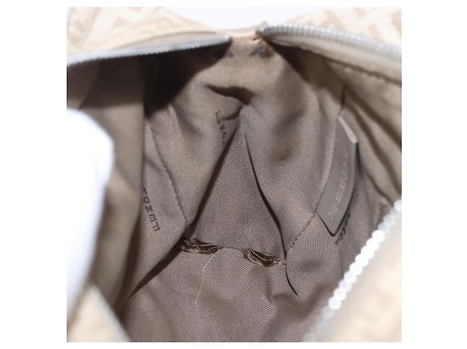 Pouch a mano FENDI Zucchino Canvas Beige Silver Auth ka5985A Argento - vista 19