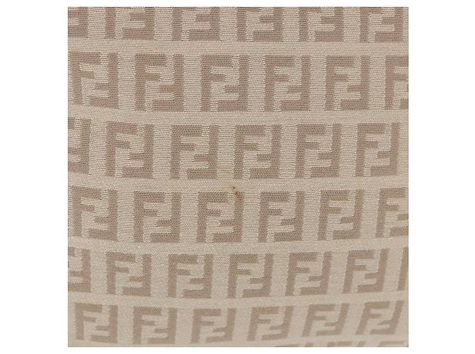 Pouch a mano FENDI Zucchino Canvas Beige Silver Auth ka5985A Argento - vista 3