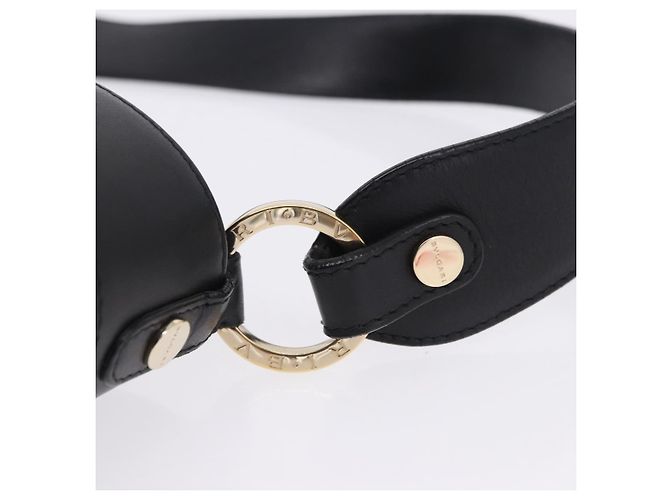 Bulgari Borsa a mano BVLGARI Chandra in pelle nera e oro autentica am12554M Nero D'oro - vista 14