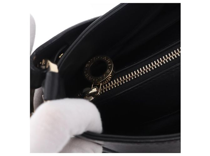 Bulgari Borsa a mano BVLGARI Chandra in pelle nera e oro autentica am12554M Nero D'oro - vista 16