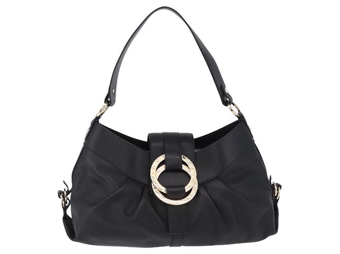 Bulgari Borsa a mano BVLGARI Chandra in pelle nera e oro autentica am12554M Nero D'oro - vista 2