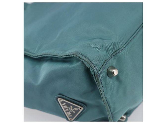 Borsa a mano PRADA Nylon Green Silver Auth hk4017 Argento Verde - vista 11