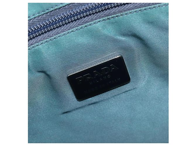 Borsa a mano PRADA Nylon Green Silver Auth hk4017 Argento Verde - vista 15