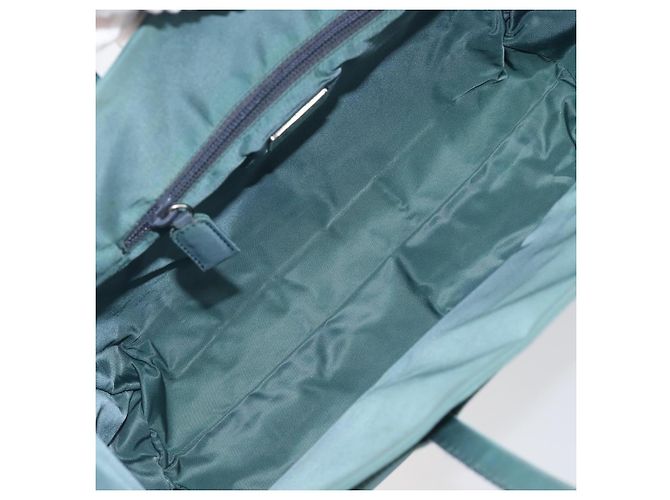 Borsa a mano PRADA Nylon Green Silver Auth hk4017 Argento Verde - vista 16