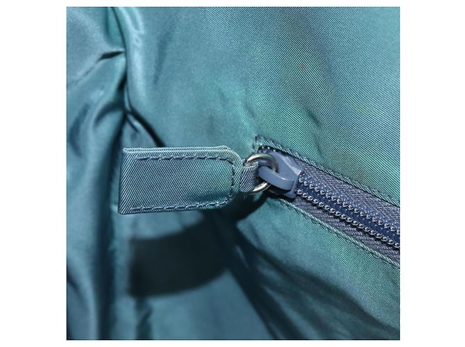 Borsa a mano PRADA Nylon Green Silver Auth hk4017 Argento Verde - vista 19