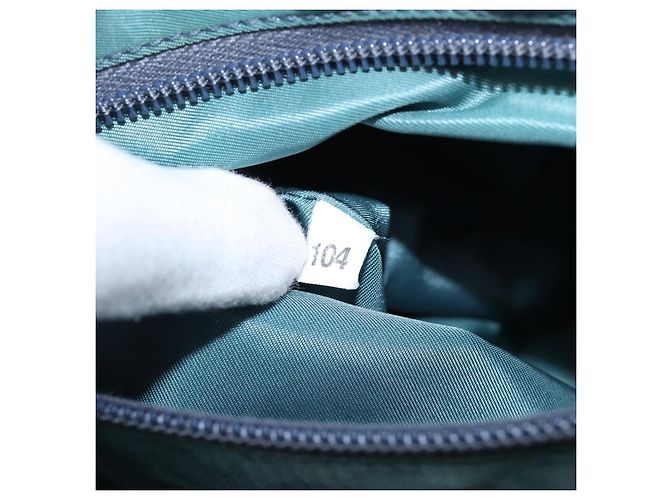 Borsa a mano PRADA Nylon Green Silver Auth hk4017 Argento Verde - vista 22