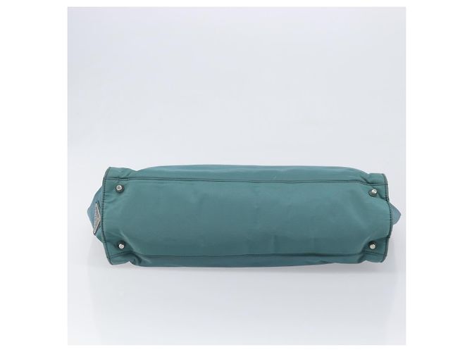 Borsa a mano PRADA Nylon Green Silver Auth hk4017 Argento Verde - vista 9
