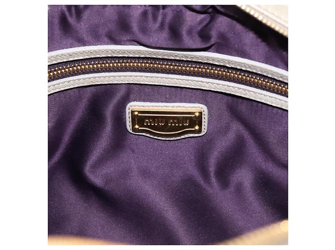 Borsa Miu Miu Vitellolux in pelle 2way Verde Tono Oro Auth 202078V - vista 18