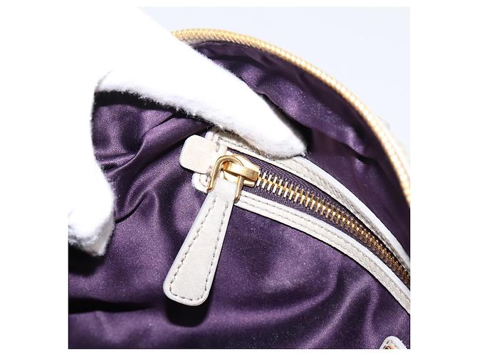 Borsa Miu Miu Vitellolux in pelle 2way Verde Tono Oro Auth 202078V - vista 22