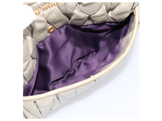 Borsa Miu Miu Vitellolux in pelle 2way Verde Tono Oro Auth 202078V - vista 24