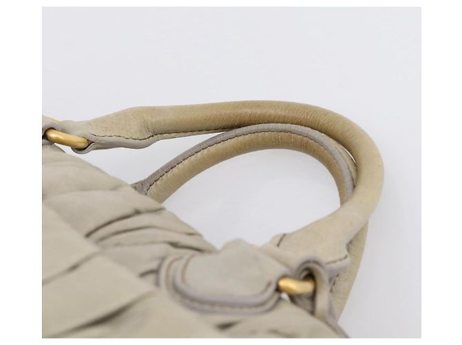 Borsa Miu Miu Vitellolux in pelle 2way Verde Tono Oro Auth 202078V - vista 8