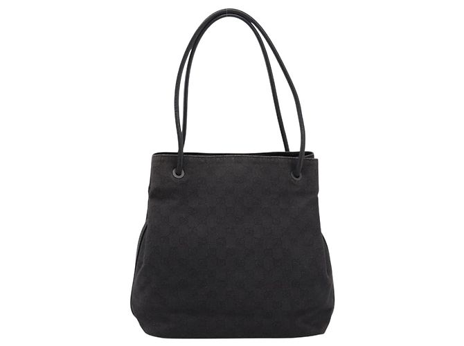 Borsa Tote GUCCI GG Canvas Black 101341 Auth 202202 Nero - vista 2