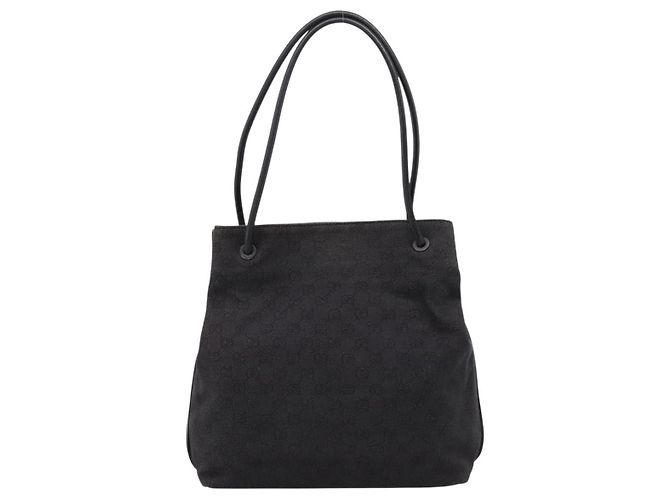 Borsa Tote GUCCI GG Canvas Black 101341 Auth 202202 Nero - vista 3