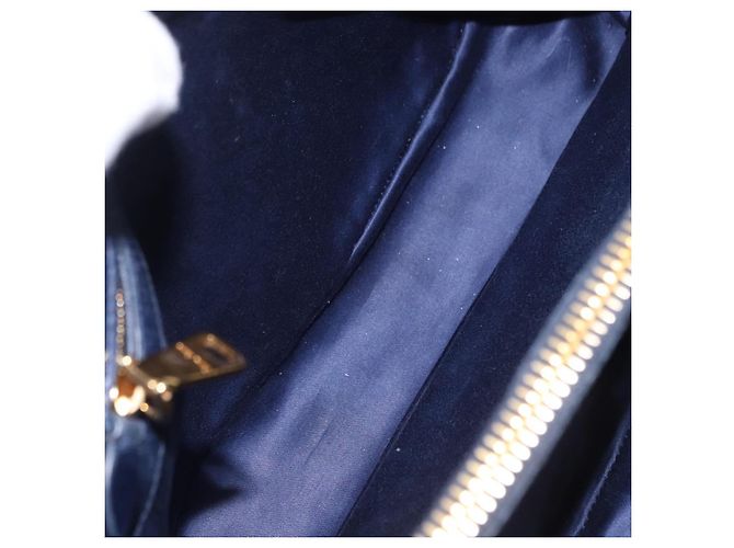 Borsa a mano Miu Miu in pelle blu navy e oro Auth 199407V D'oro - vista 20