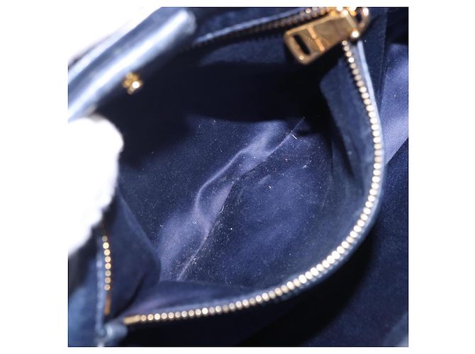 Borsa a mano Miu Miu in pelle blu navy e oro Auth 199407V D'oro - vista 24