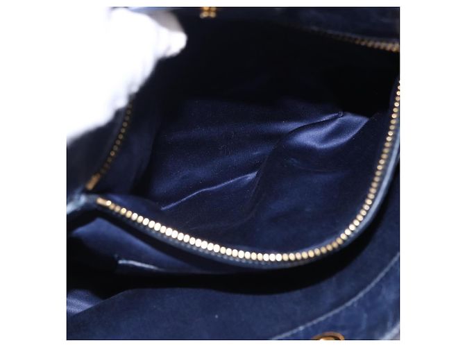 Borsa a mano Miu Miu in pelle blu navy e oro Auth 199407V D'oro - vista 28