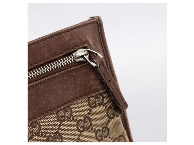 Borsa a tracolla GUCCI GG Canvas Beige Silver 92560 Auth 200354 Argento - vista 14