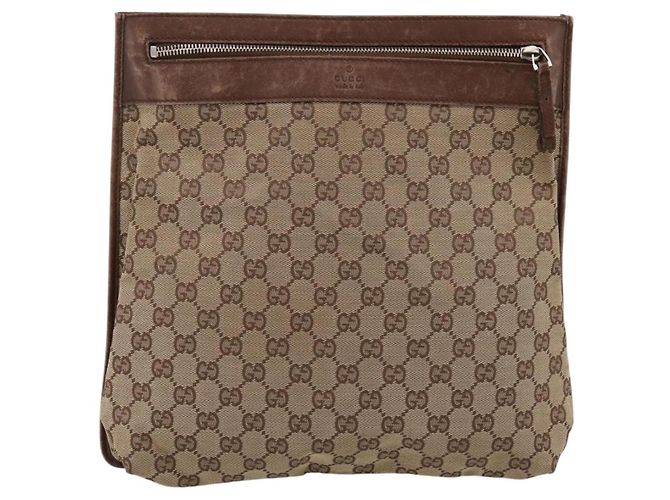 Borsa a tracolla GUCCI GG Canvas Beige Silver 92560 Auth 200354 Argento - vista 2