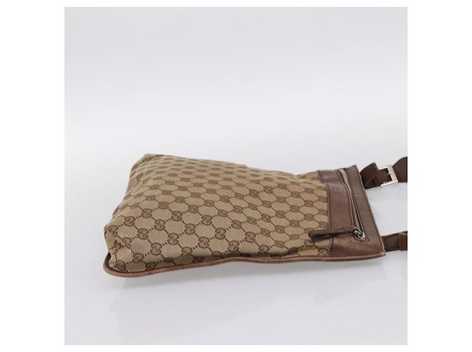 Borsa a tracolla GUCCI GG Canvas Beige Silver 92560 Auth 200354 Argento - vista 5