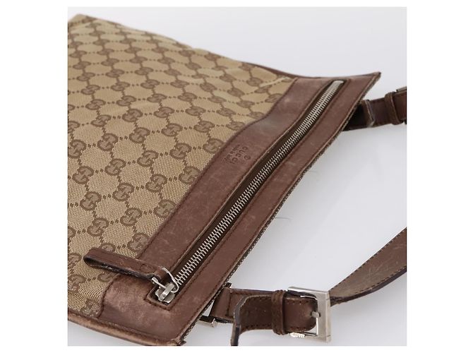 Borsa a tracolla GUCCI GG Canvas Beige Silver 92560 Auth 200354 Argento - vista 6