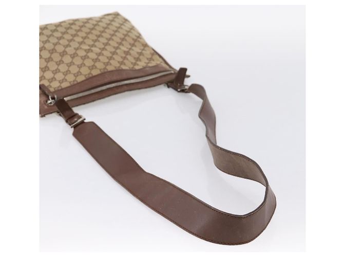 Borsa a tracolla GUCCI GG Canvas Beige Silver 92560 Auth 200354 Argento - vista 7