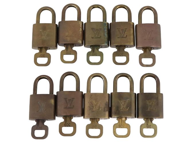 LOUIS VUITTON Set di 10 Lucchetti Lucchetto metallo Oro LV Auth 202431 D'oro - vista 2