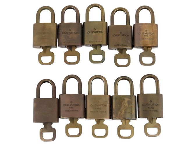 LOUIS VUITTON Set di 10 Lucchetti Lucchetto metallo Oro LV Auth 202431 D'oro - vista 3
