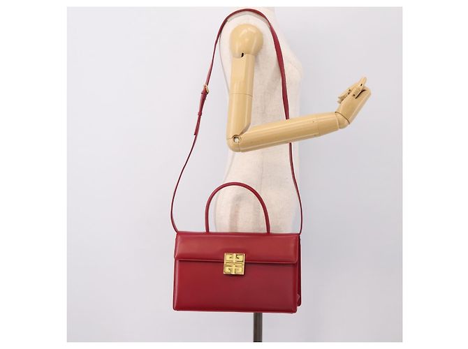 Borsa a mano GIVENCHY in pelle 2way rossa tono oro Auth BA15402A Rosso - vista 24