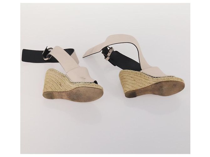 Céline Sandali CELINE PRADA in pelle Set da 2 Beige Oro Auth 193715 D'oro - vista 14