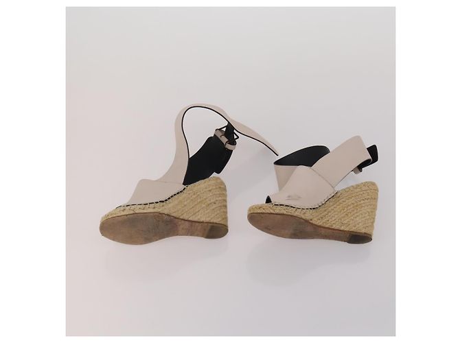 Céline Sandali CELINE PRADA in pelle Set da 2 Beige Oro Auth 193715 D'oro - vista 15