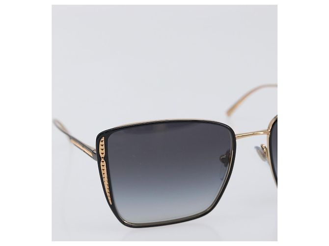 Bulgari Gafas de sol BVLGARI Plastic Black Gold Tone Auth BA15436V Negro - vista 6