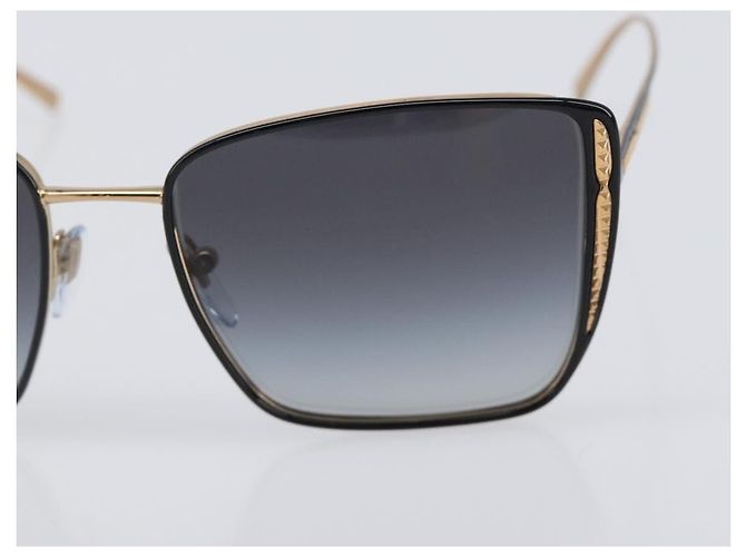 Bulgari Gafas de sol BVLGARI Plastic Black Gold Tone Auth BA15436V Negro - vista 7