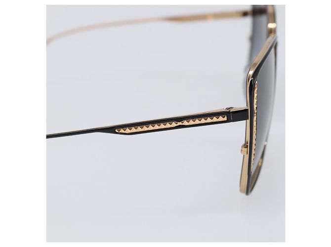 Bulgari Gafas de sol BVLGARI Plastic Black Gold Tone Auth BA15436V Negro - vista 9