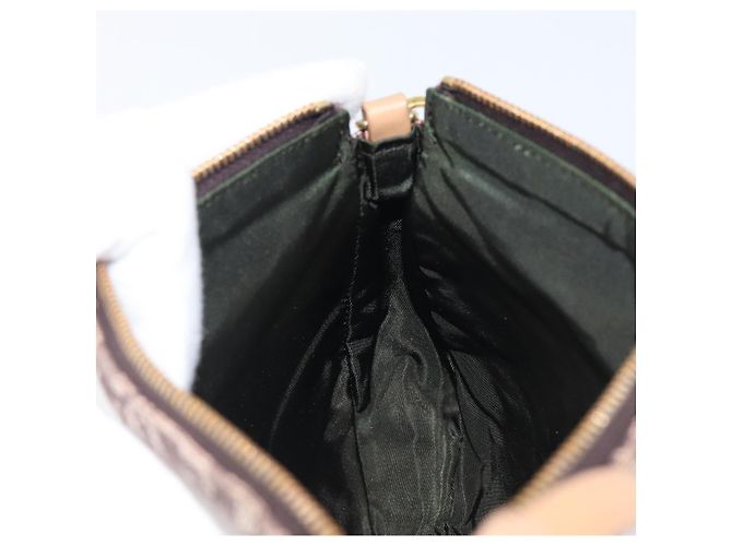 Pouch Saddle in tela Trotter Christian Dior marrone tono oro Auth 199384V - vista 19