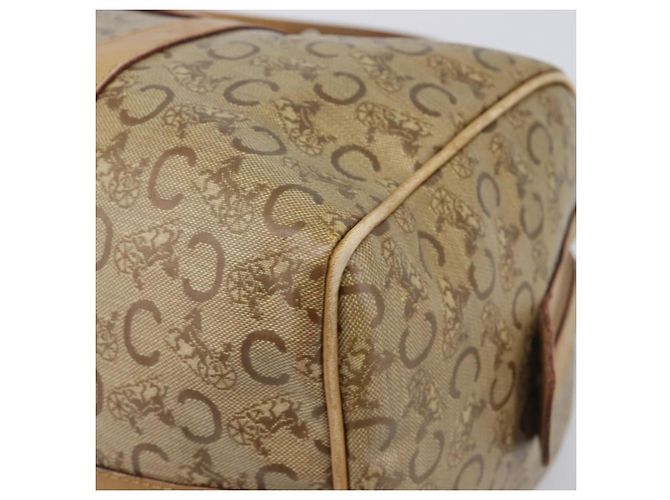 Céline Borsa a mano CELINE C Sulky PVC Beige Gold Auth 199903 D'oro - vista 10