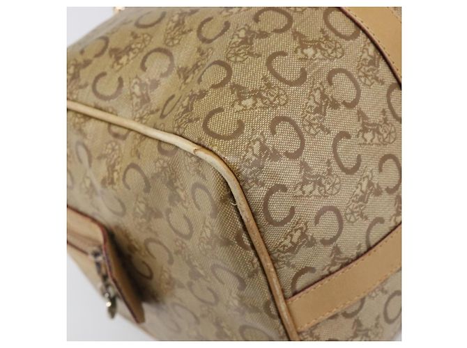 Céline Borsa a mano CELINE C Sulky PVC Beige Gold Auth 199903 D'oro - vista 11