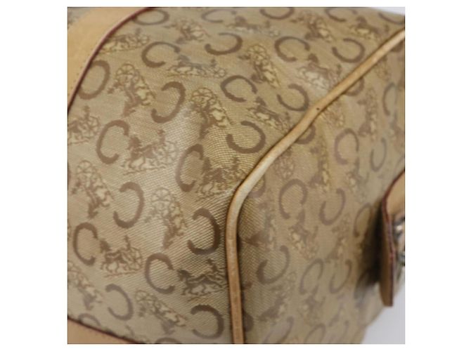 Céline Borsa a mano CELINE C Sulky PVC Beige Gold Auth 199903 D'oro - vista 12