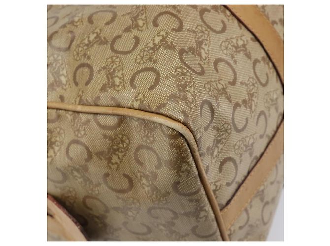 Céline Borsa a mano CELINE C Sulky PVC Beige Gold Auth 199903 D'oro - vista 13