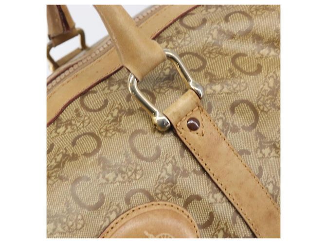 Céline Borsa a mano CELINE C Sulky PVC Beige Gold Auth 199903 D'oro - vista 15