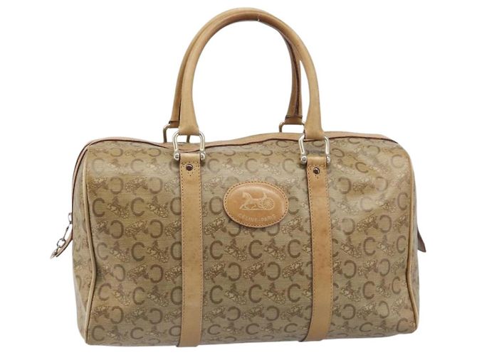 Céline Borsa a mano CELINE C Sulky PVC Beige Gold Auth 199903 D'oro - vista 2