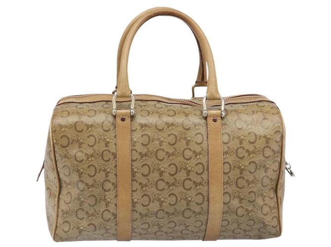 Céline Borsa a mano CELINE C Sulky PVC Beige Gold Auth 199903 D'oro - vista 3