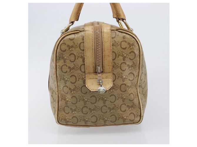 Céline Borsa a mano CELINE C Sulky PVC Beige Gold Auth 199903 D'oro - vista 4