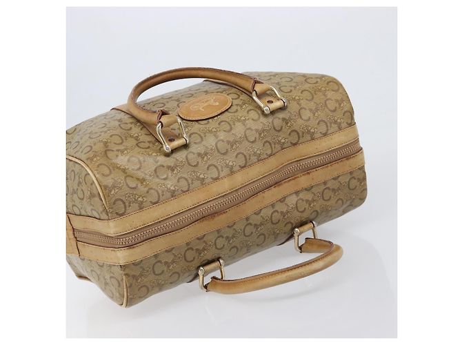 Céline Borsa a mano CELINE C Sulky PVC Beige Gold Auth 199903 D'oro - vista 6