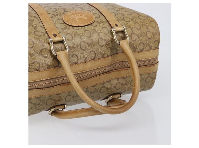 Céline Borsa a mano CELINE C Sulky PVC Beige Gold Auth 199903 D'oro - vista 7
